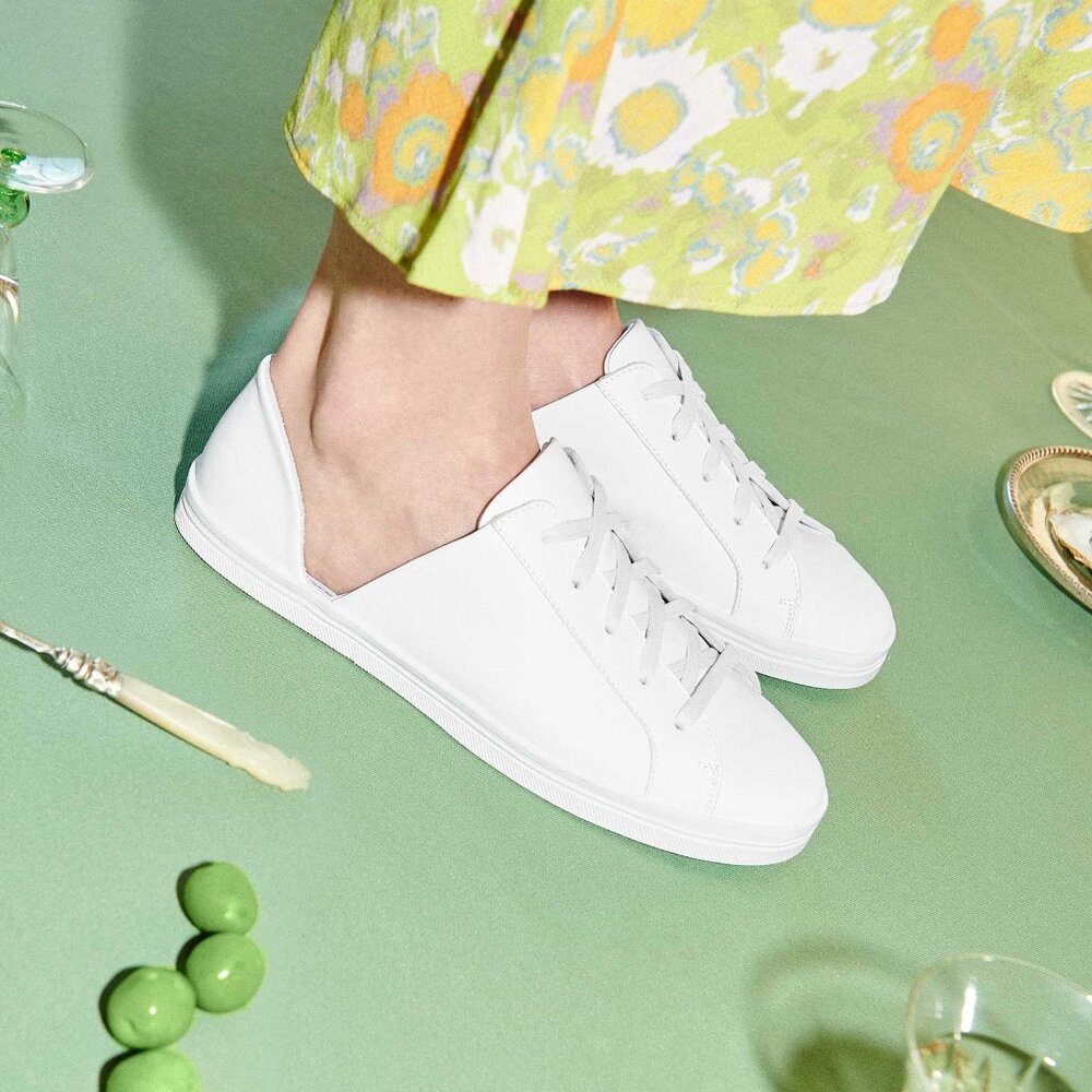 Freda Salvador Eda D'Orsay Sneaker in White Calf